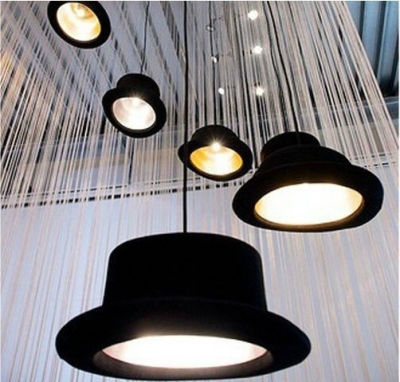 ems 26*17cm e27 hat drop light and lamp & black,designed by jeeves wooster ,pendant lamp