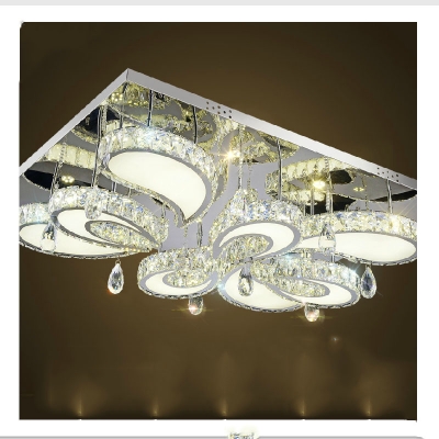 modern led flush mount rectangular crystal ceiling lights fixture for bedroom led wireless kitchen ceiling plafond lamp