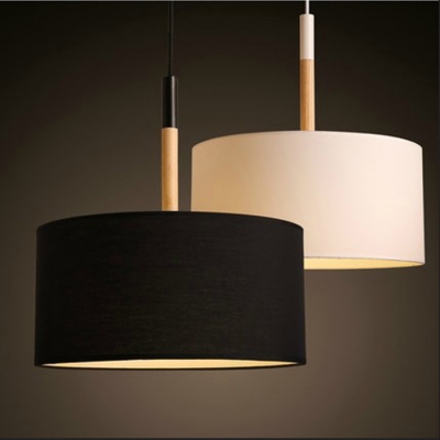modern led pendant lights fitting for dining room black white lampshade wood industrial pendant lamps for kitchen bedroom lighti