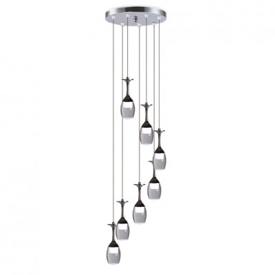 modern pendant light 7 lights led bulbs included clear acrylic metal chrome 90-265v pendant lamp for dinning room stairs lights