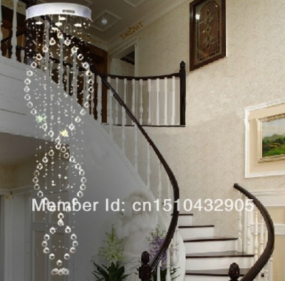 s double modern spiral crystal chandelier stairs dia600*1800mm home lighting