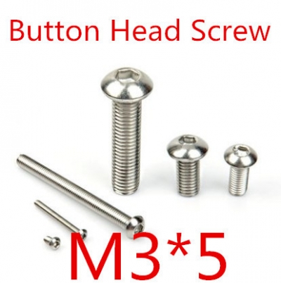 1000pcs stainless steel 304 m3*5 pan head hexagon socket button head screw [screw-125]