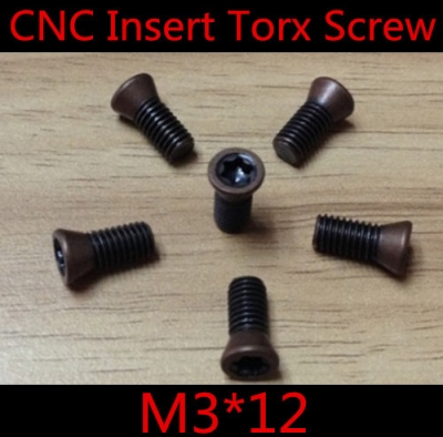 100pcs/lot m3*12 alloy steel cnc insert torx screw for replaces carbide inserts cnc lathe tool [cnc-insert-torx-screw-1267]