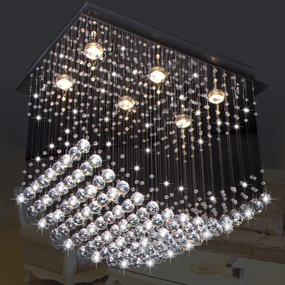 2013 square crystal ceiling lights restaurant lamp l 600 * 400mm ,h 550mm 5 gu10