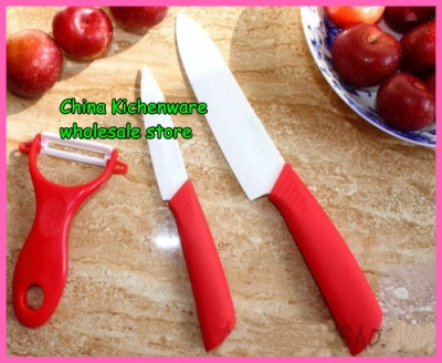 3PCS/set, 4 inch+6 inch+peeler Ceramic Knife sets with Scabbard+Retail package, kitchen knife CE FDA certified