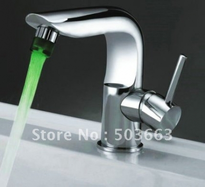 Beautiful LED Polished Chrome Bathroom Basin Sink Mixer Tap Faucet CM0256