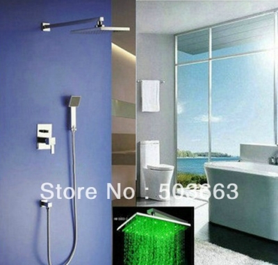 Chrome 8" Entire Shower Set Mixer Valve Diverter Shower Head Rainfall 4 Bathroom S-545