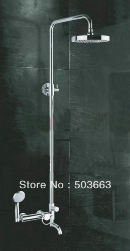 Fashion New style Free Shipping Wall Mounted Rain Shower Faucet Mixer Tap b0023 Brass Bath Chrome Shower Set