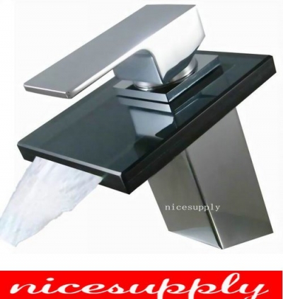 Glass Faucet Waterfall Bathroom Basin Mixer Tap Faucet b217