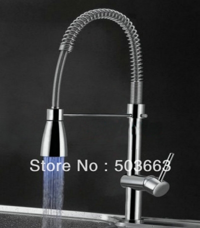 LED pull out basin kitchen faucet mixer tap 3 colors b085