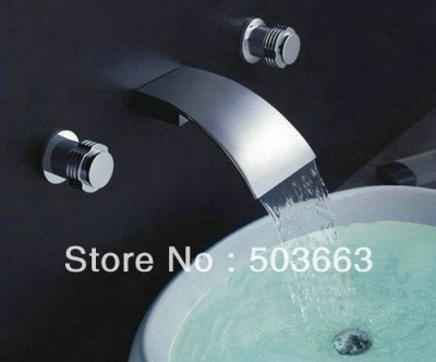 Luxury Set Faucet Chrome Bathroom Mixer Tap Wall Mounted S-580