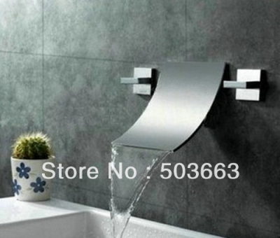 Wholesale 3Pcs Waterfall Spout With Taps Mixer Faucet Wall Mounted 4 Bath Tub S-610