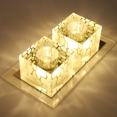 brief double slider small crystal lamp rectangle led ceiling light console lighting