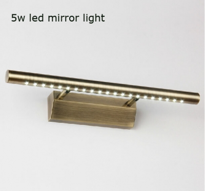 bronzed 5w bathroom led mirror light ac85-265v smd5050 warm / cool white waterproof ip65 led wall lamps luminaire