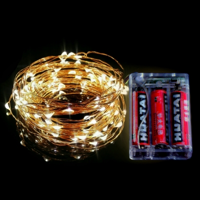 copper wire string light battery powered 10m 100 led multi color fairy lamp for christmas holiday wedding party decoration