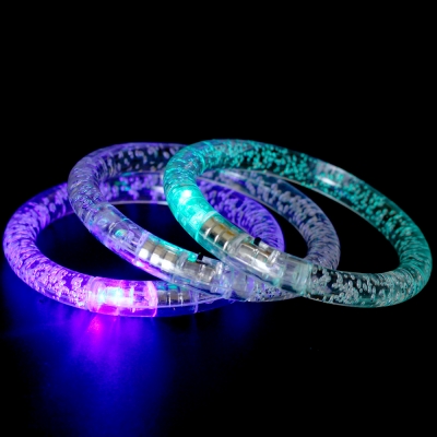 flashing led bracelet 10pcs/lot multicolor changing acrylic glowing wrist band for chiristmas party