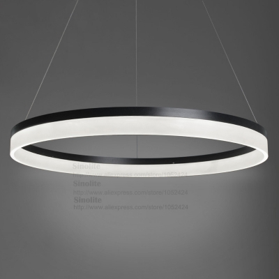 modern led pendant light acrylic ring aluminium painting 90-265v pendant lights lamps for living dinning room