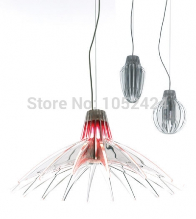 , modern pendant light, 1 light, diameter 75cm, transparent acrylic metal plating