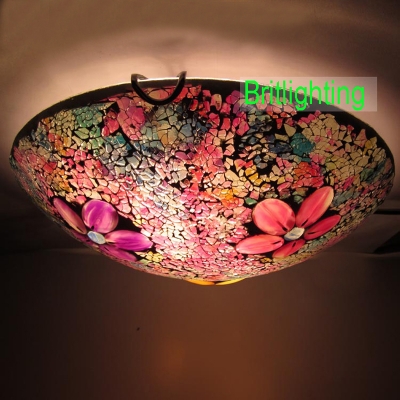 mosaic glass led ceiling lamp traditional flush mount ceiling lights multi colour glass tiffany style modern ceiling light