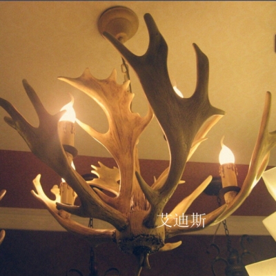 nordic american style contemporary chandelier antler lamp 5 lights, natural hanging lamp antique style lights