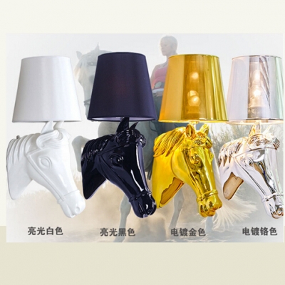 selling modern horse head resin wall lamp european style sconce creative wall light ,big model