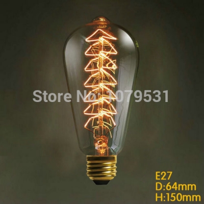 vintage edison light bulb e27 40w 110v 220v st64 incandescent bulb for pendant lights [bulbs-series-7354]