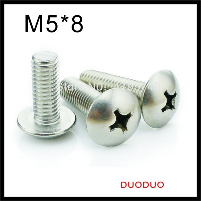 100 pieces m5 x 8mm 304 stainless steel phillips truss head machine screw [phillips-truss-head-573]