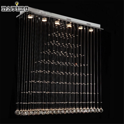 100cm modern led cystal curtain chandelier balls hanging wire square light fixture rain drop ceiling lamp lighting [modern-pendant-light-7075]