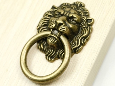 10Pcs/Lot Decorative Hardware Lion Head Kitchen Cabinet knob And Drawer Pull(Sizes:64mm * 52mm,Ring diameter:52mm)