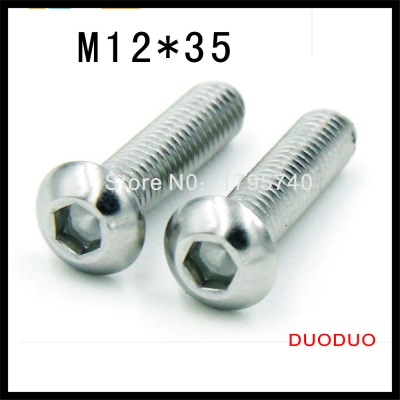 10pcs iso7380 m12 x 35 a2 stainless steel screw hexagon hex socket button head screws [hexagon-hex-socket-button-head-screws-1231]