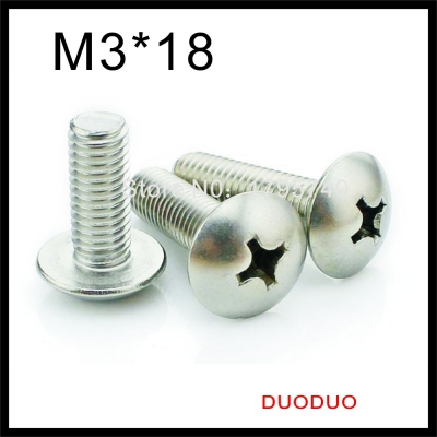 150 pieces m3 x 18mm 304 stainless steel phillips truss head machine screw [phillips-truss-head-1273]