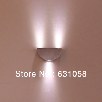 2pcs modern building indoor wall lights 3w 100-260v simple decoration wall mounted led light semicircle wall lamp