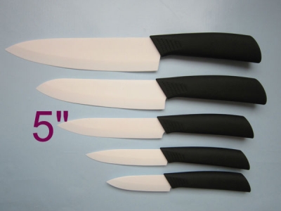3PCS/lot 5" 5inch 5" Utility Knife Set Ceramic Cutlery Knives Hight Quality ABS Straight handle ceramic knife with Scabbard