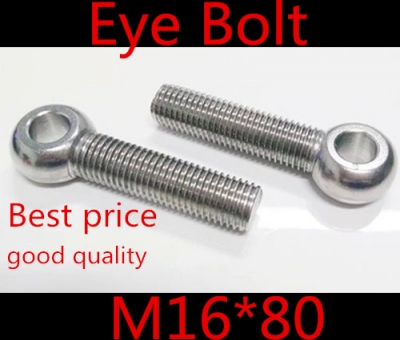 4pcs m16*80 m16 x 80 stainless steel eye bolt screw,eye nuts and bolts fasterner hardware,stud articulated anchor bolt