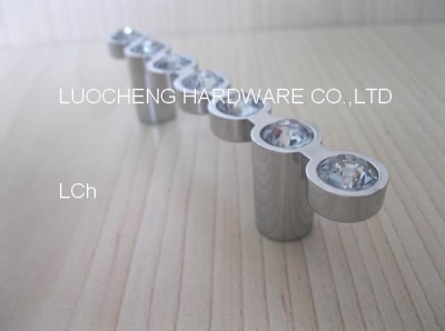 50PCS/ LOT FREE SHIPPING 110 MM CLEAR CRYSTAL HANDLE WITH ALUMINIUM ALLOY CHROME METAL PART
