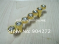 50PCS/ LOT FREE SHIPPING 110 MM CLEAR CRYSTAL HANDLE WITH ALUMINIUM ALLOY GOLD METAL PART