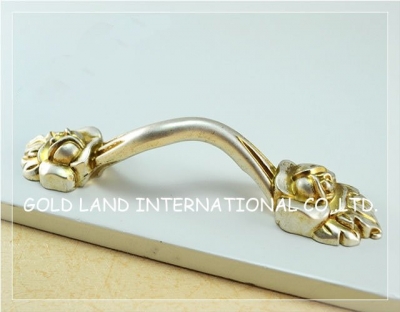 96mm L134xW27xH27mm Free shipping archaize silver with golden color zinc alloy flower furniture handles/cabinet handle