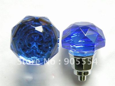 D45mmxH54mm Free shipping light blue crystal glass furniture cabinet knobs
