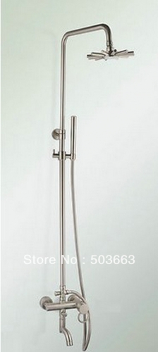 Fashion New style Free Shipping Wall Mounted Rain Shower Faucet Mixer Tap b0016 Antique Brass Bath Shower Set