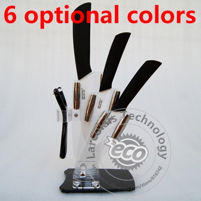 High Quality Larcolais Ceramic Knife Sets 3" 4" 5" inch + Peeler+Holder Free Shipping 6 Colors Can Select