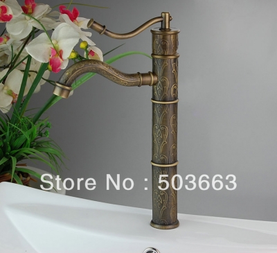 New Single Hole Top grade Bathroom&Kitchen Basin Faucet Antique Pattern Mixer Tap H-028