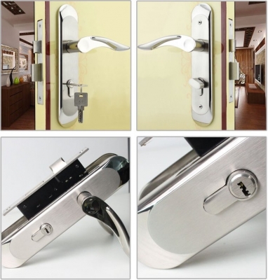 Satin nickel and polished nickei Top selling door lock Free shipping and best quality (2 pcs/lot)