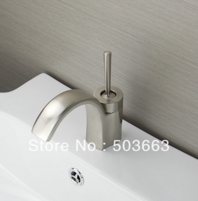 Wholesale 2013 Novel Design 1 Handle Nickel Brushed Bathroom Basin Faucet Mixer Tap Vanity Faucet L-901