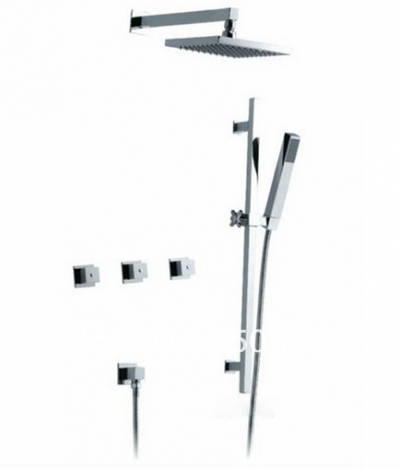 Wholesale Bathroom Luxury Chrome Rain Shower Head Arm Set Faucet With Handy Unit Tap S-627