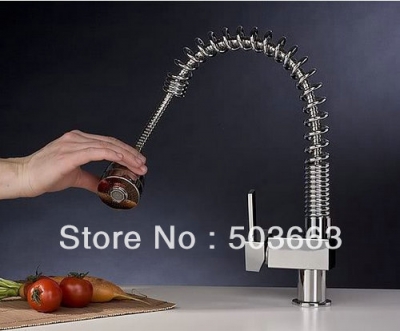 Wholesale Newly chrome Swivel Kitchen Brass Faucet Basin Sink Pull Out Spray Mixer Tap S-714