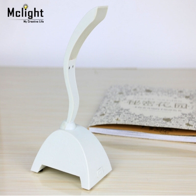 lovely white usb rechargeable led desk lamp folding adjustable 12-leds reading desk table bedside lamp girls gift night light