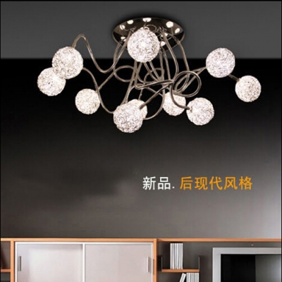 modern luxurious aluminium wire ball indoor light chandelier pendant lamp 10 lights +