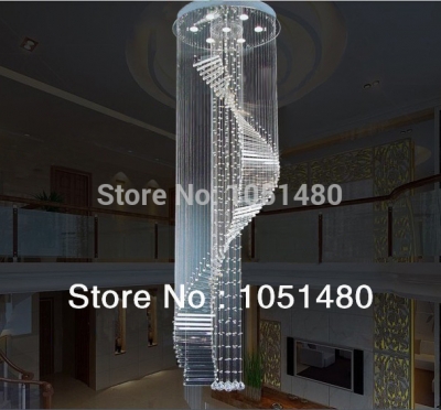 promotion s modern crystal chandelier light , dia60*h180cm lustre pendant lamps for stairs