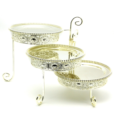 sliver metal cake stand dessert plate display holder tools fittings for wedding party decoration