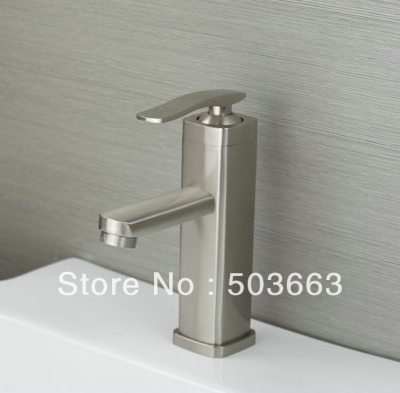1 Handle Nickel Brushed Solid Brass Deck Mounted Bathroom Basin Sink Waterfall Faucet Mixer Taps Vanity Faucet L-7008 [Bathroom faucet 725|]
